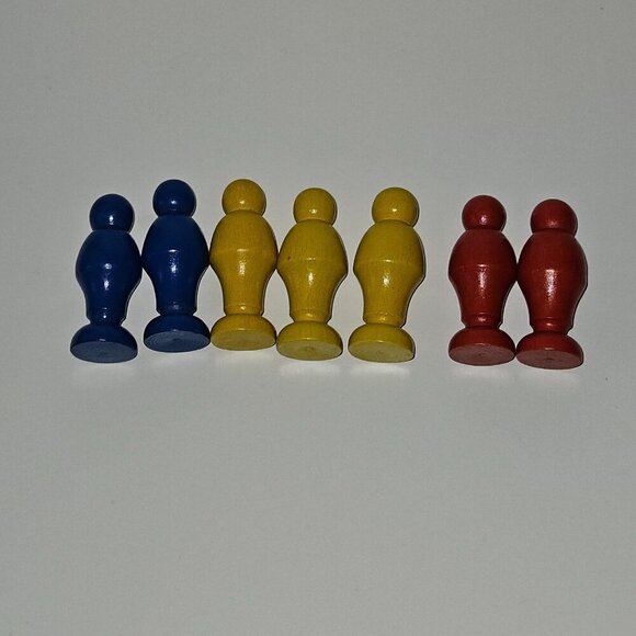 7 Wooden Toy People Figure Lot Railway Train Town Accessories Game Token Primary - Picture 5 of 6